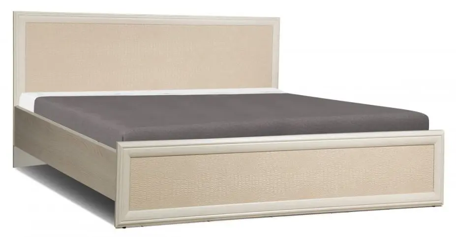 Кровать Олмеко Волжанка 06.02 160x200 (Дуб Линдберг/Кремовый)