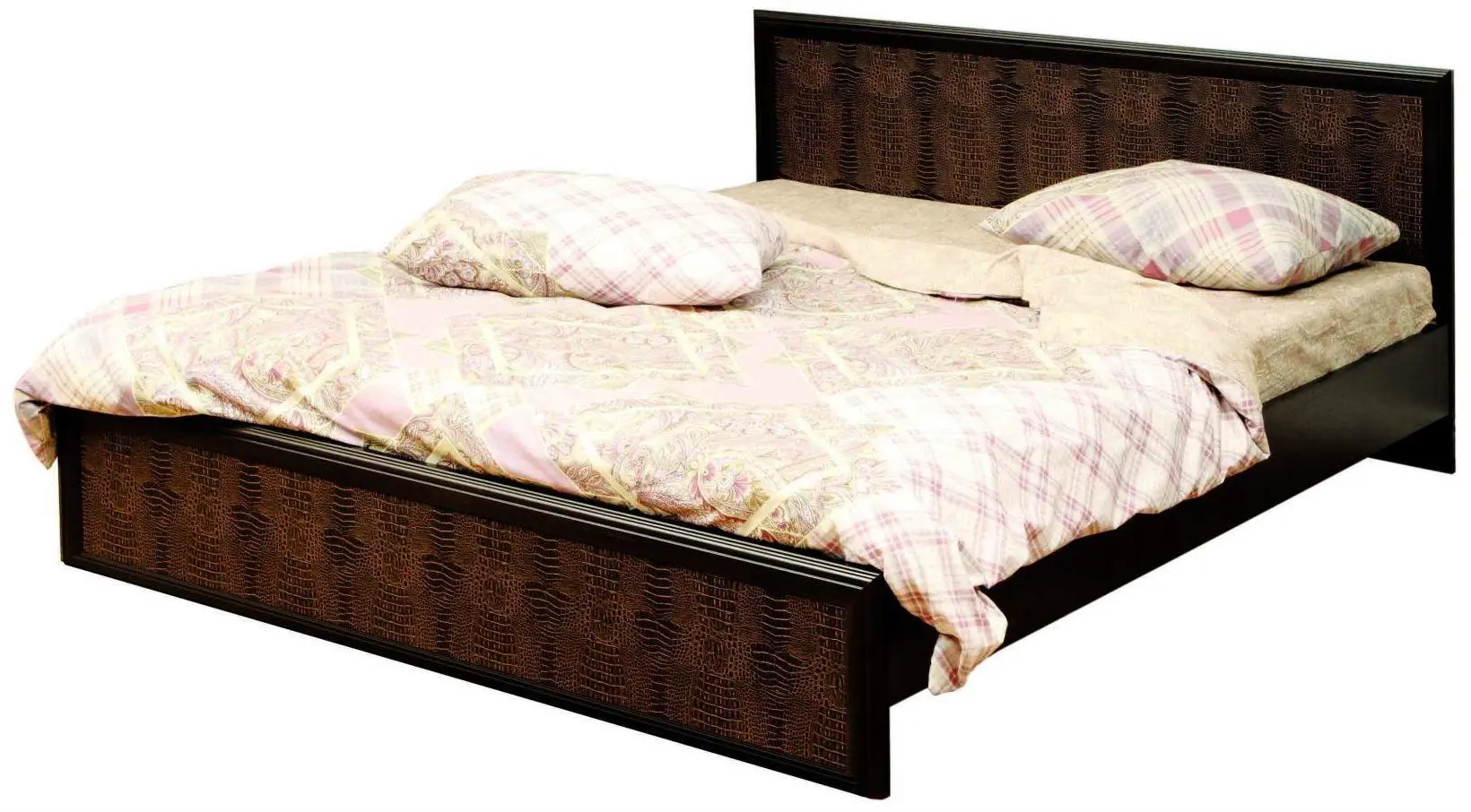 Кровать Олмеко Волжанка 06.259 140x200 (Венге/Темно-Коричневый)