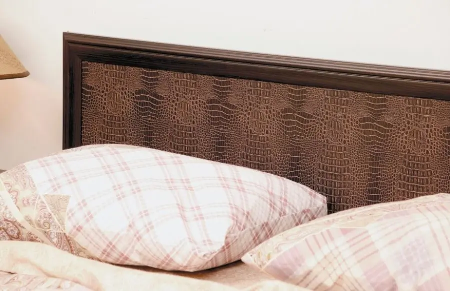 Кровать Олмеко Волжанка 06.260 ламельное основание 160x200 (Венге/Темно-Коричневый) - 2