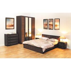 Кровать Олмеко Волжанка 06.260 ламельное основание 160x200 (Венге/Темно-Коричневый) Thumb