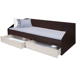 Кровать симметричная Олмеко Фея-3 90х200 (Венге/Вудлайн Кремовый) Thumb