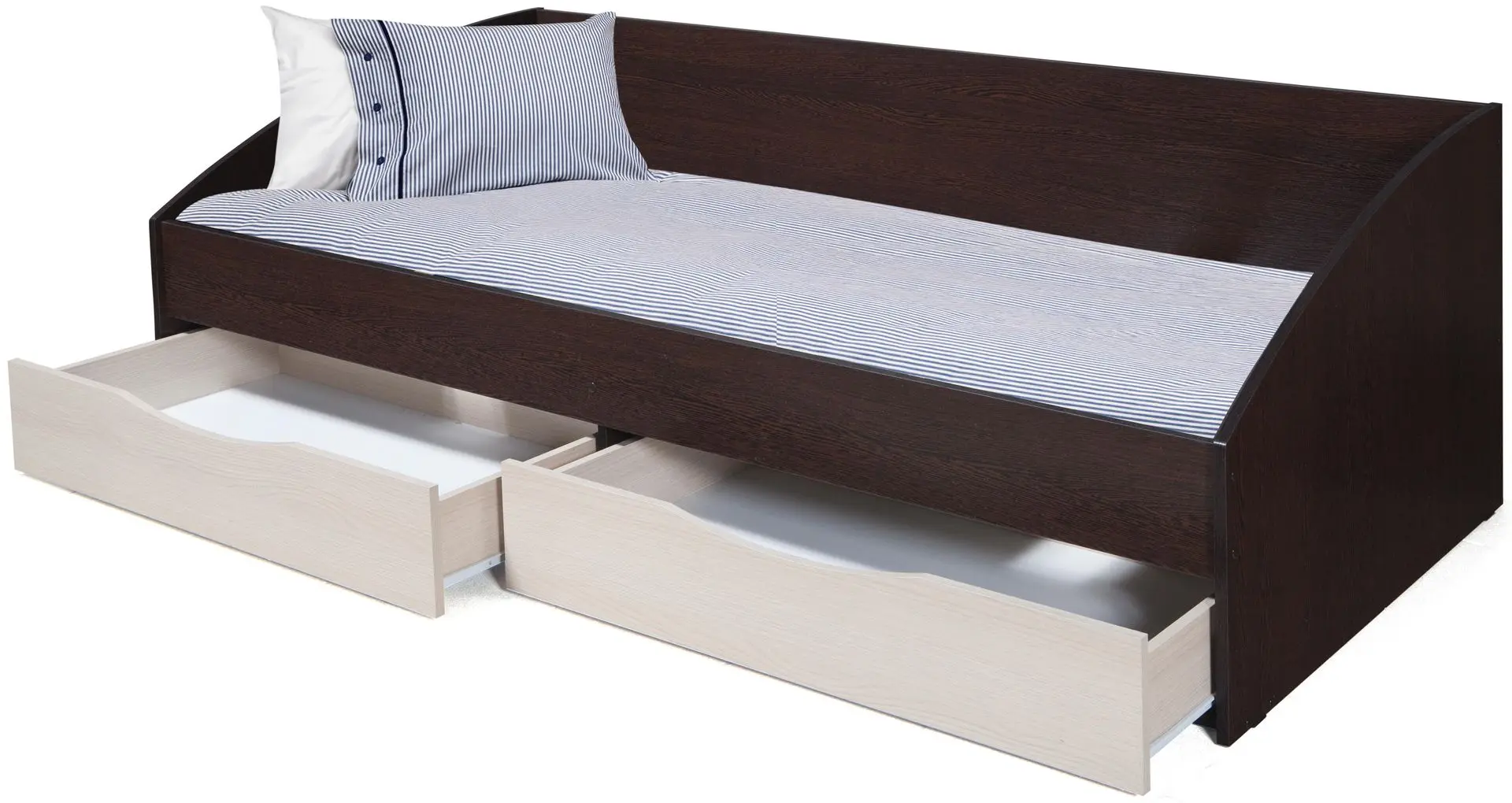 Кровать симметричная Олмеко Фея-3 90х200 (Венге/Вудлайн Кремовый) - 3