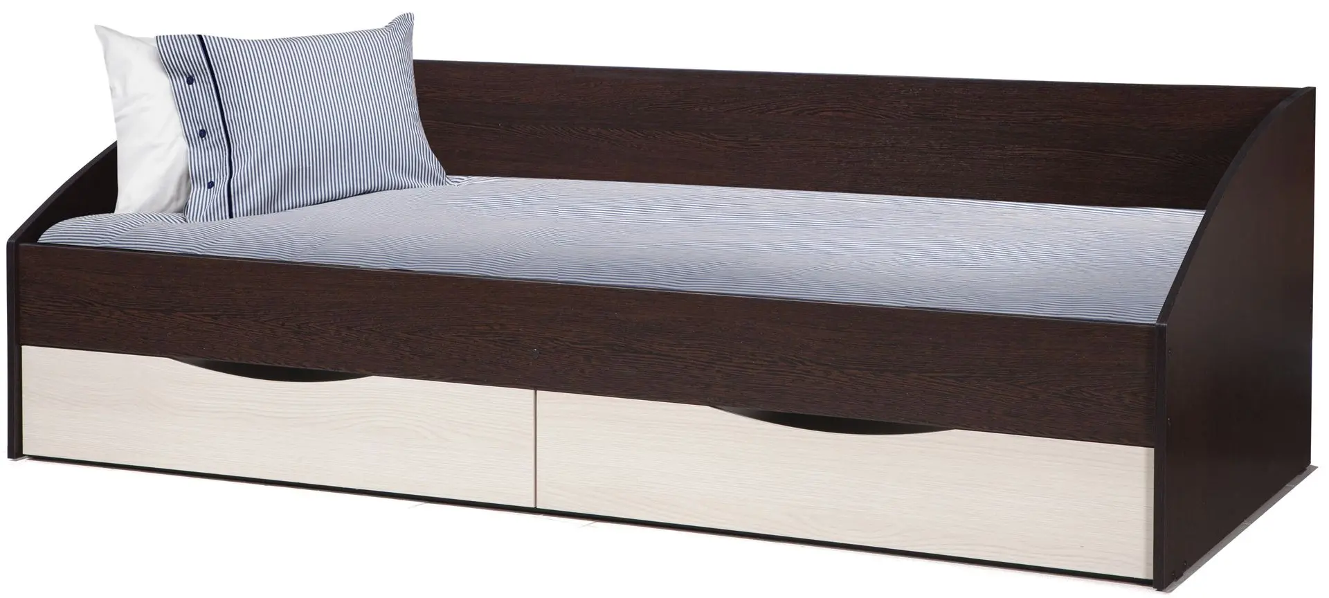 Кровать симметричная Олмеко Фея-3 90х200 (Венге/Вудлайн Кремовый)