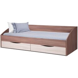 Кровать симметричная Олмеко Фея-3 90х200 (Ясень Шимо Темный/Ясень Шимо Светлый)