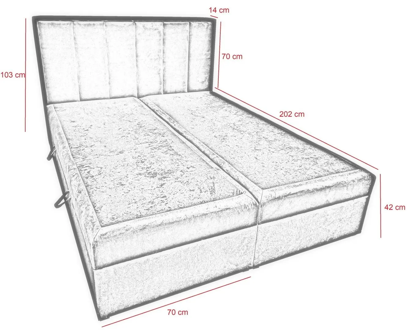 Pat continental Prime Furniture Voxi 140x200 cm Kronos 9 (Blue)