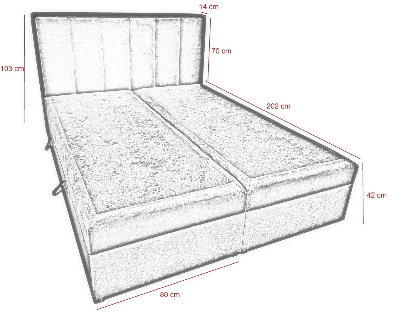 Континентальная кровать Prime Furniture Voxi 160x200 cm Kronos 9 (Blue)