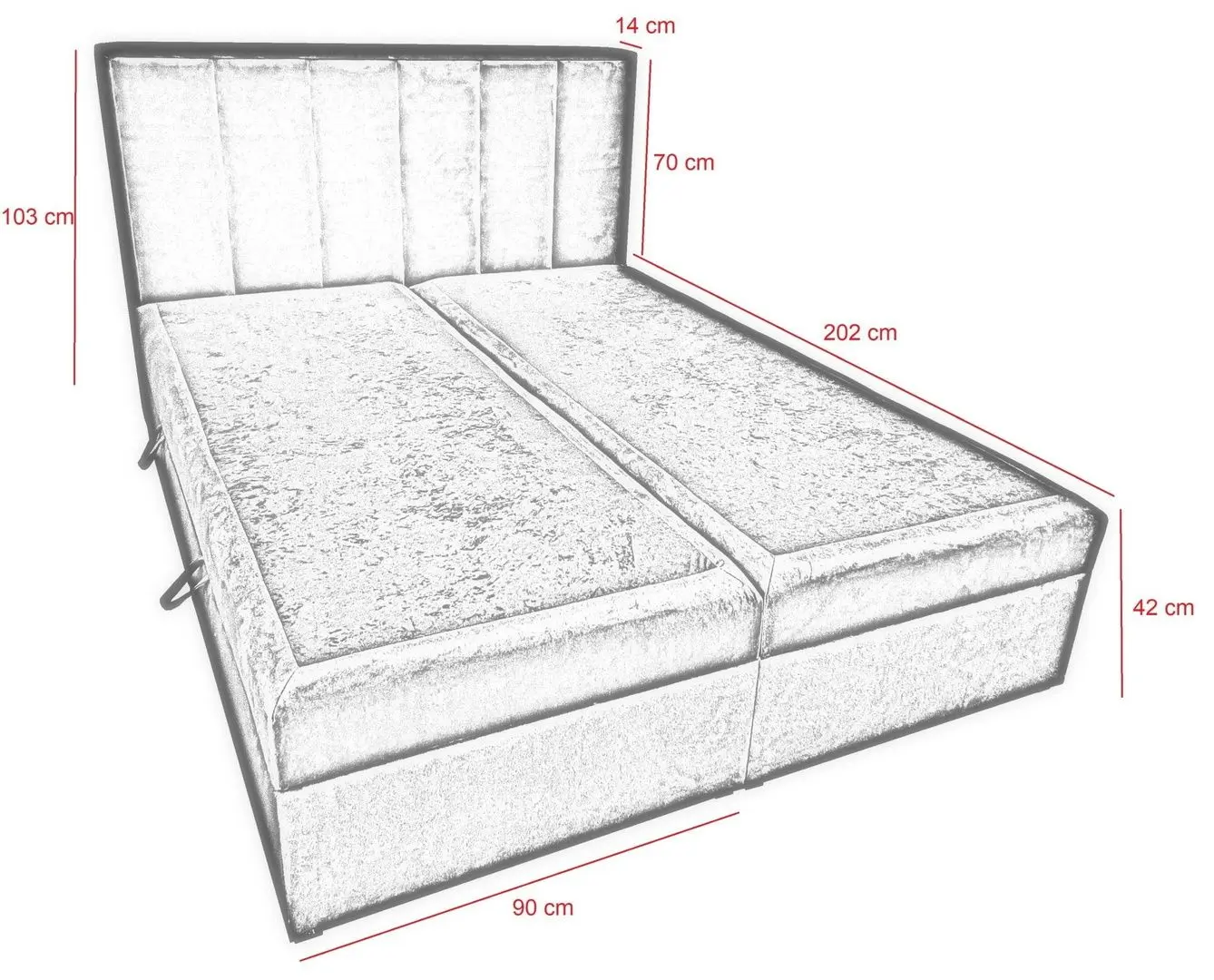 Pat continental Prime Furniture Voxi 180x200 cm Kronos 9 (Blue)