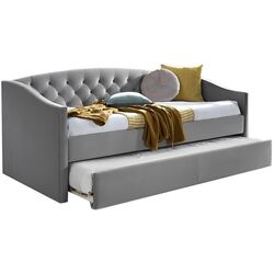 Pat Signal Alessia Velvet 90x200 (Gray Light/Oak)