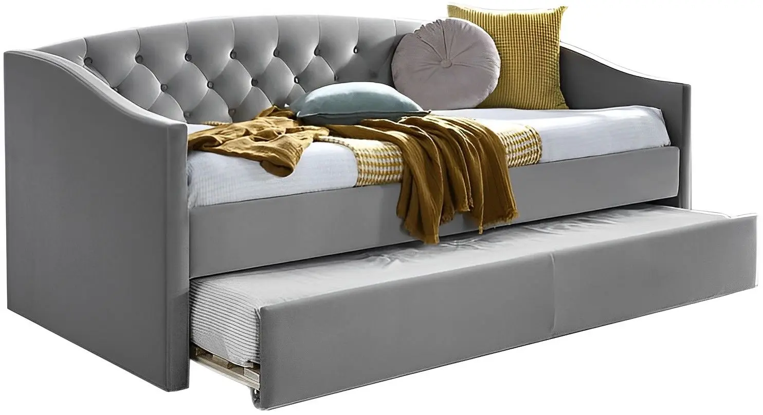 Pat Signal Alessia Velvet 90x200 (Gray Light/Oak)