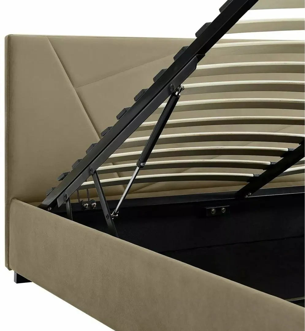 Pat Signal Columbia Velvet cu mecanism de ridicare 160x200 Bluvel 28 (Beige)