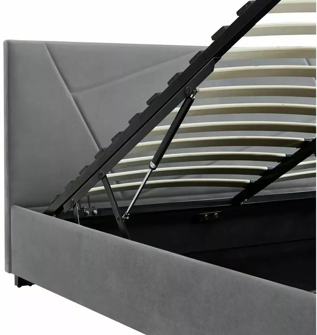 Pat Signal Columbia Velvet cu mecanism de ridicare 160x200 (Grey)