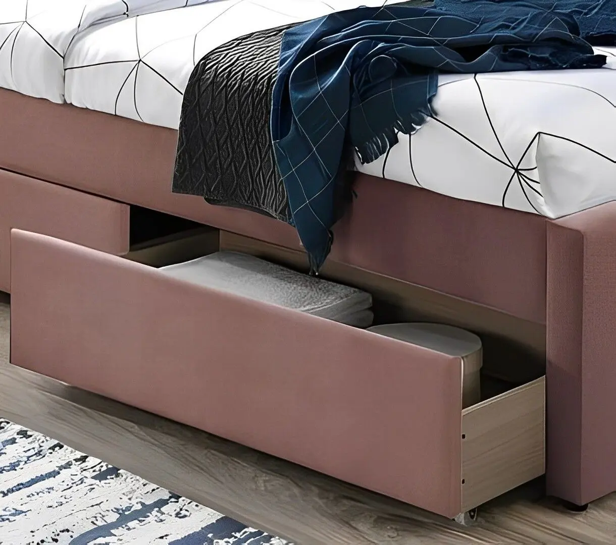 Кровать Signal Eliot Velvet 120x200 (Antique Rose) - 3