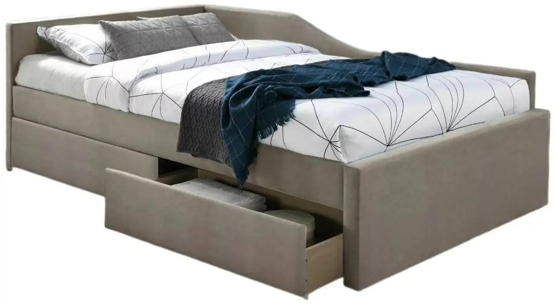 Кровать Signal Eliot Velvet 120x200 (Dark Beige) - 2