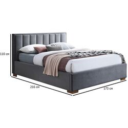 Pat Signal Marani Bluvel 14 cu mecanism de ridicare 160x200 (Grey) Thumb