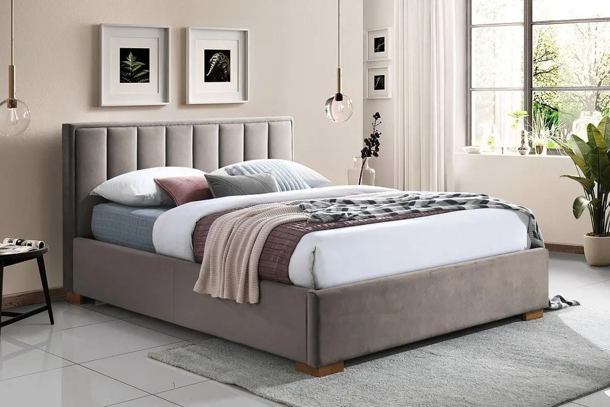 Pat Signal Marani Bluvel 40 cu mecanism de ridicare 160x200 (Dark Beige)