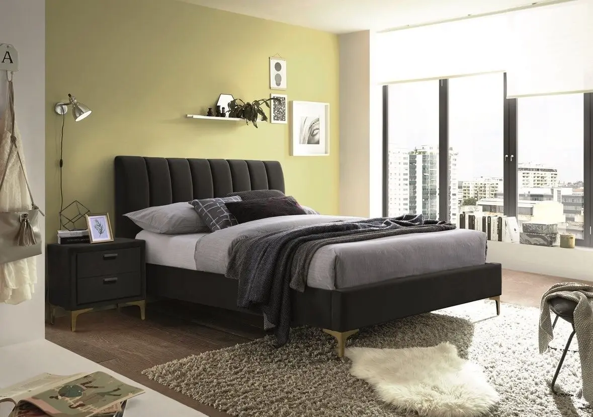 Кровать Signal Mirage Velvet 160x200 (Black/Gold) - 2