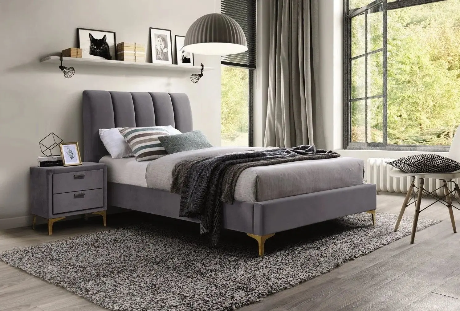 Pat Signal Mirage Velvet 90x200 (Gray/Gold) - 2