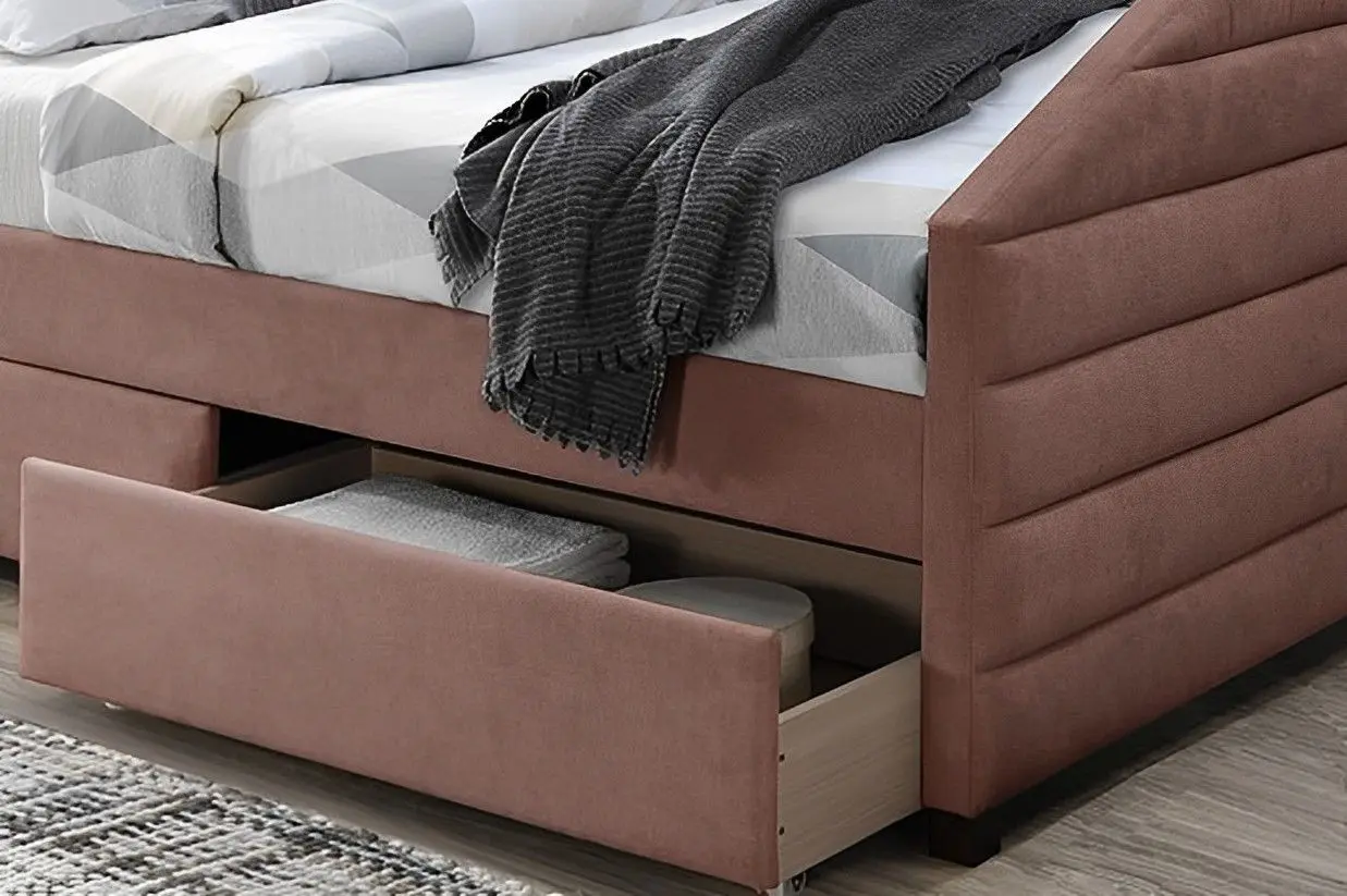 Кровать Signal Nadia Velvet 120x200 (Antique Rose) - 3