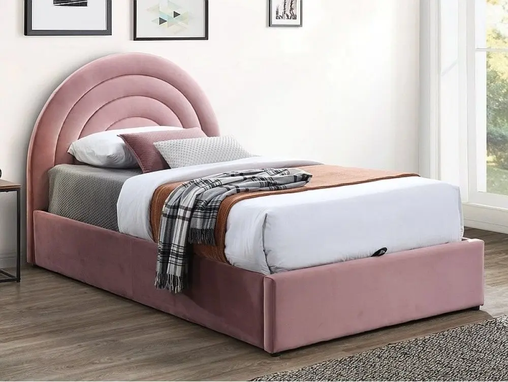 Кровать Signal Polly Velvet 120x200 Bluvel 52 (Antique Pink/Black)