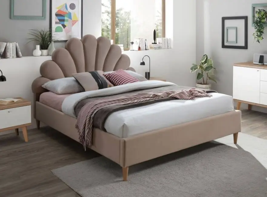 Pat Signal Santana Velvet 160x200 (Beige/Oak)
