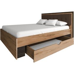 Кровать Sokme Милана 1600 (Дуб Крафт Табако/Дуб Крафт Пожар)