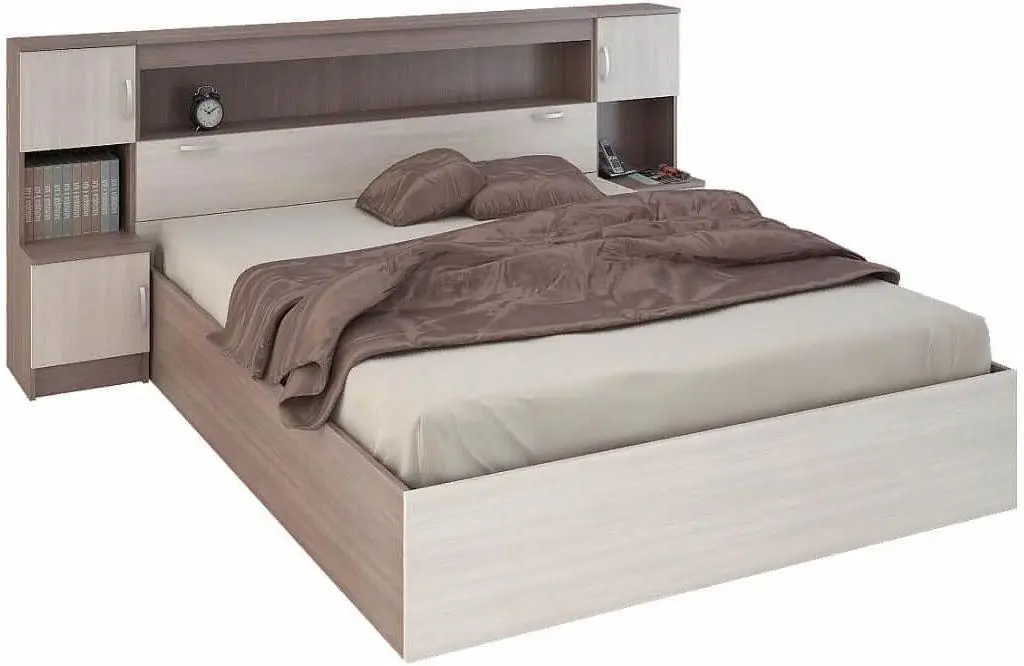 Pat Стендмебель Basya КР 552 160x200 Ash Shimo Dark/Ash Shimo Light (cu suprastructură)