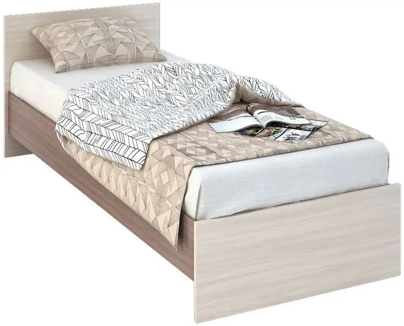 Кровать Стендмебель Бася КР 554 80x200 (Ясень Шимо Темный/Ясень Шимо Светлый)