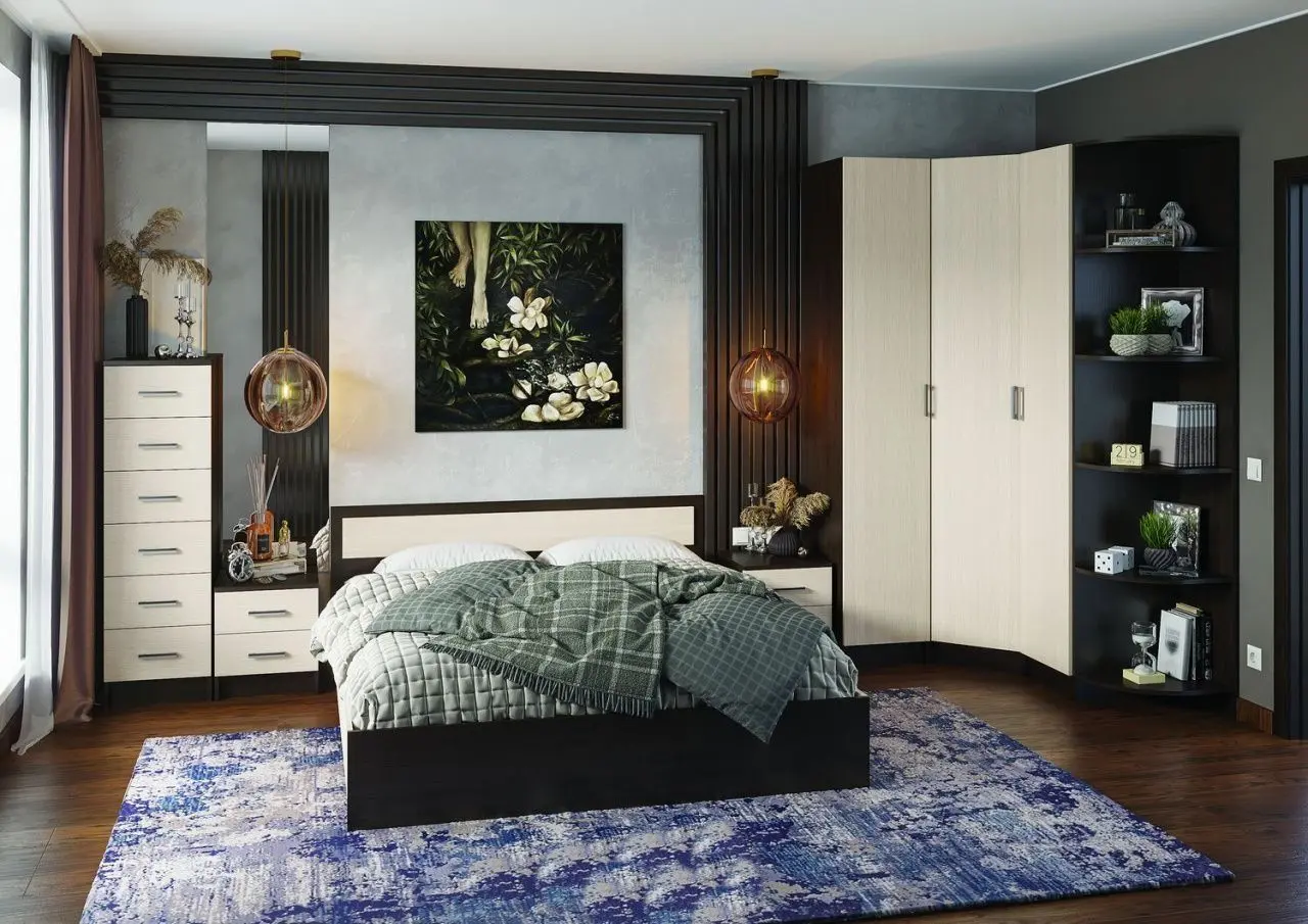 Кровать Стендмебель Гармония КР 602 140x200 (Дуб Белфорт/Венге) - 2