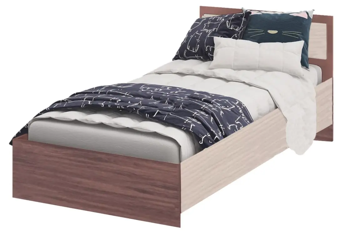 Кровать Стендмебель Гармония КР 603 90x200 (Ясень Шимо Светлый/Ясень Шимо Темный)