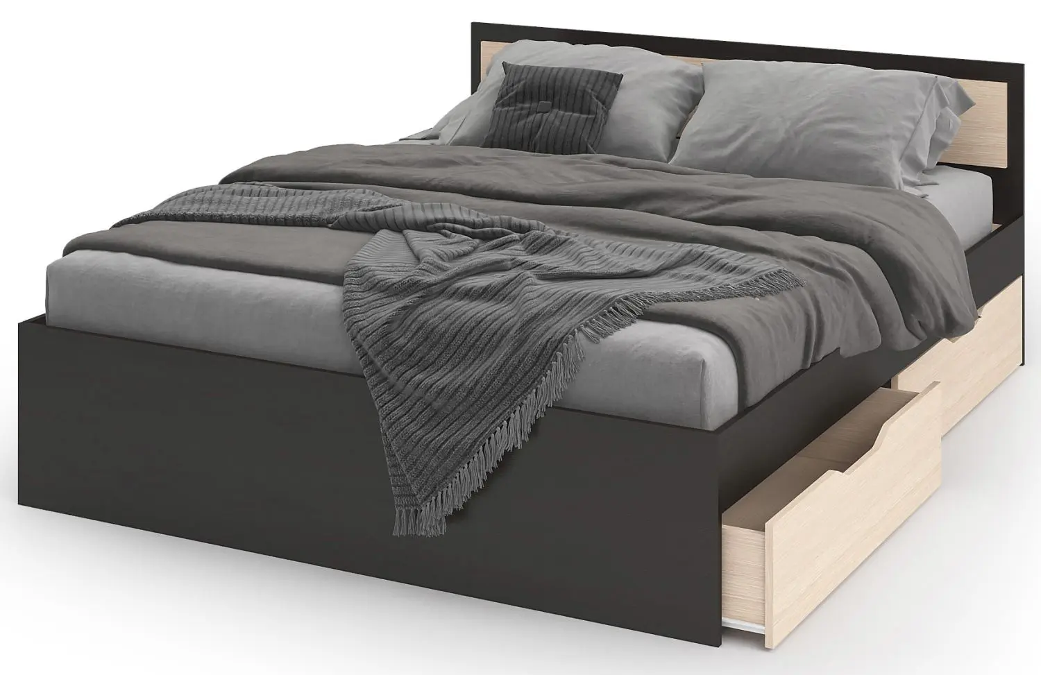 Pat Стендмебель Garmoniya КР 606 120x200 Belfort Oak/Wenge (cu sertare)