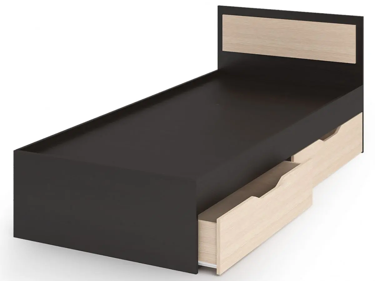 Кровать Стендмебель Гармония КР 607 80x200 Дуб Белфорт/Венге (с ящиками) - 2