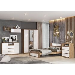 Кровать Стендмебель Ламия КР 061 160x200 (Дуб Крафт Золотой/Белый Бриллиант) Thumb