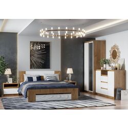 Кровать Стендмебель Ламия КР 061 160x200 (Дуб Крафт Золотой/Белый Бриллиант) Thumb