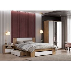 Pat Стендмебель Lamiya КМ 062 160x200 Craft Oak Gold/Diamond White (baza lamele) Thumb