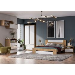 Pat Стендмебель Lamiya КМ 062 160x200 Craft Oak Gold/Diamond White (baza lamele) Thumb