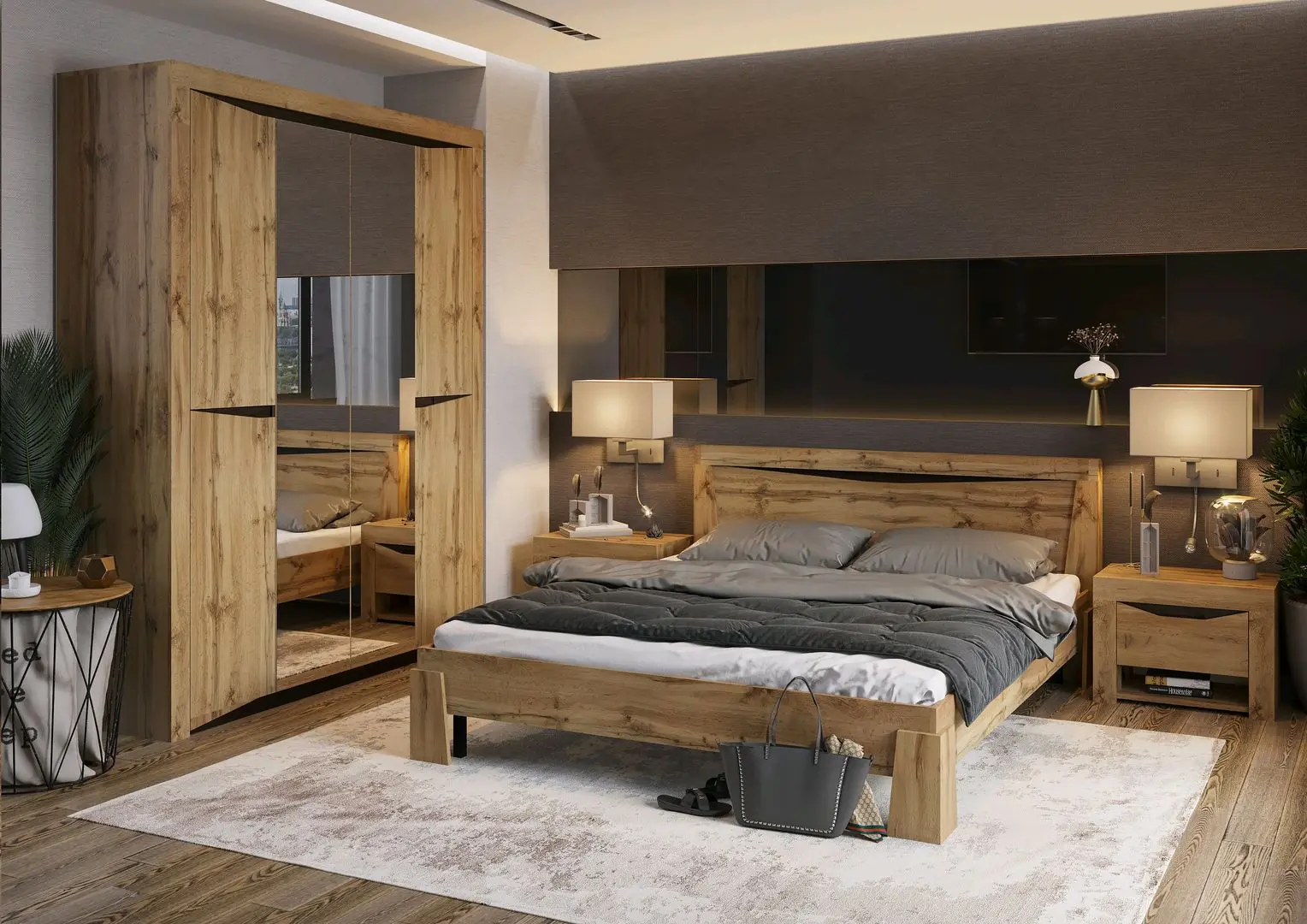 Кровать Стендмебель Паола КР 703 160x200 (Дуб Крафт Золотой) - 3