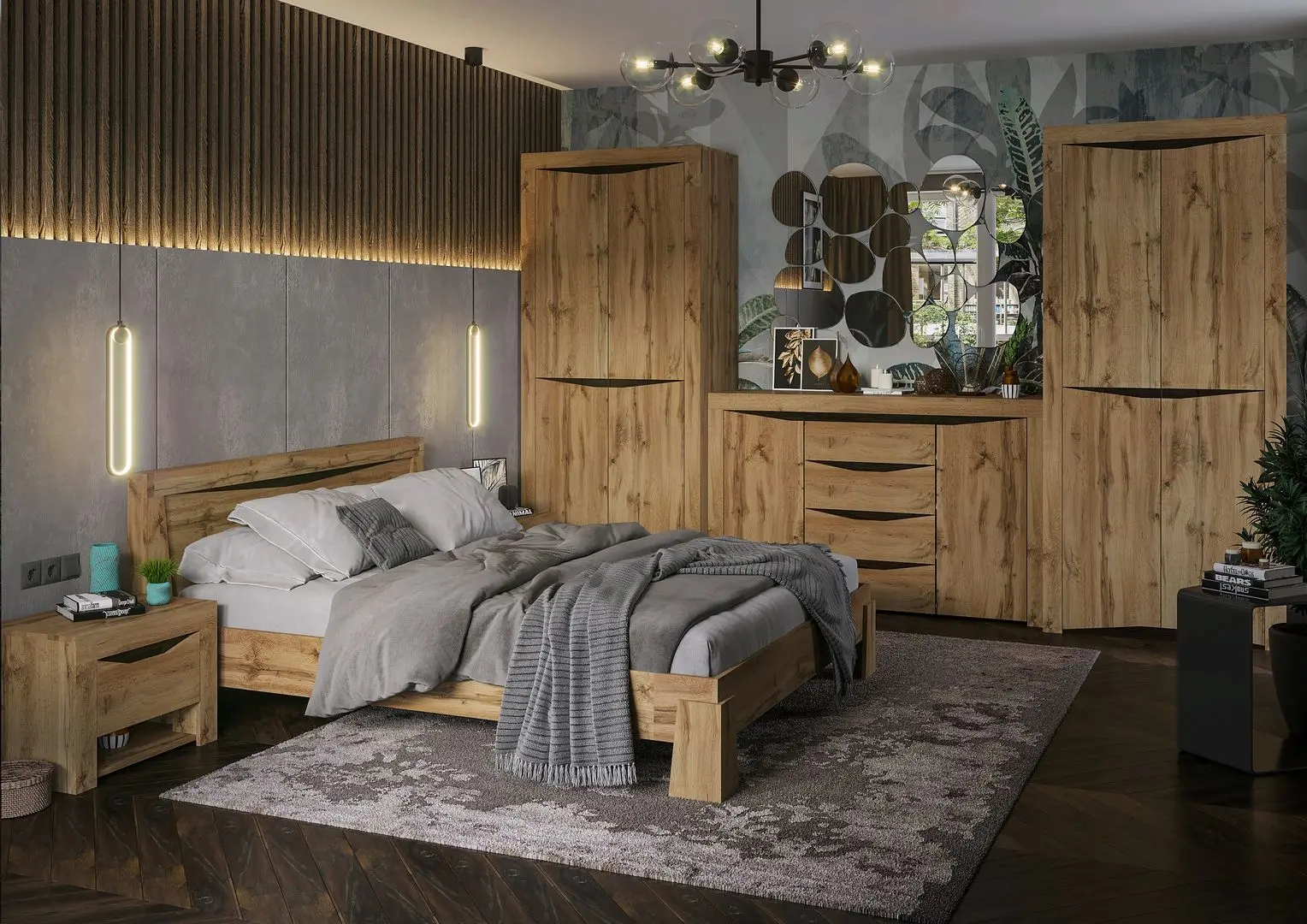 Кровать Стендмебель Паола КР 703 160x200 (Дуб Крафт Золотой) - 5