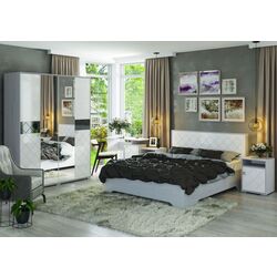 Pat Стендмебель Salma КР 026 160x200 Oak Anchor Light/White Gloss (cu mec. de ridicare) Thumb