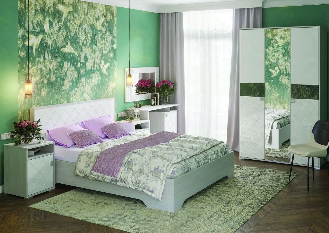 Pat Стендмебель Salma КР 026 160x200 Oak Anchor Light/White Gloss (cu mec. de ridicare) - 6