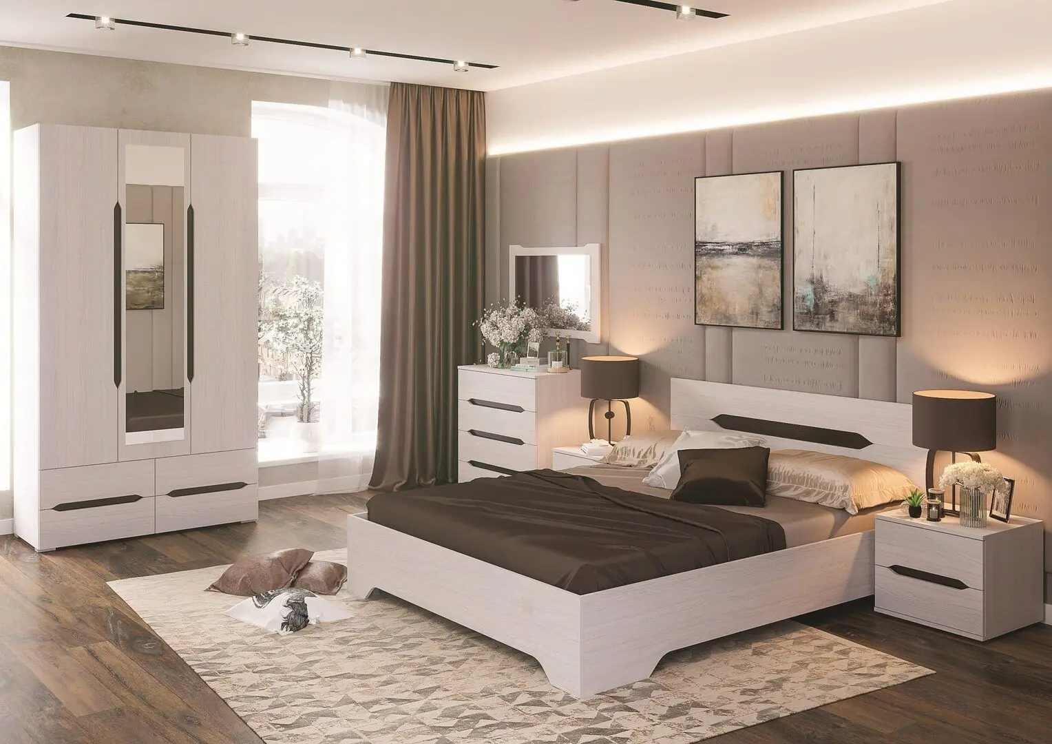 Кровать Стендмебель Валенсия КР 011 140x200 Дуб Анкор Светлый (ламельное основание) - 4