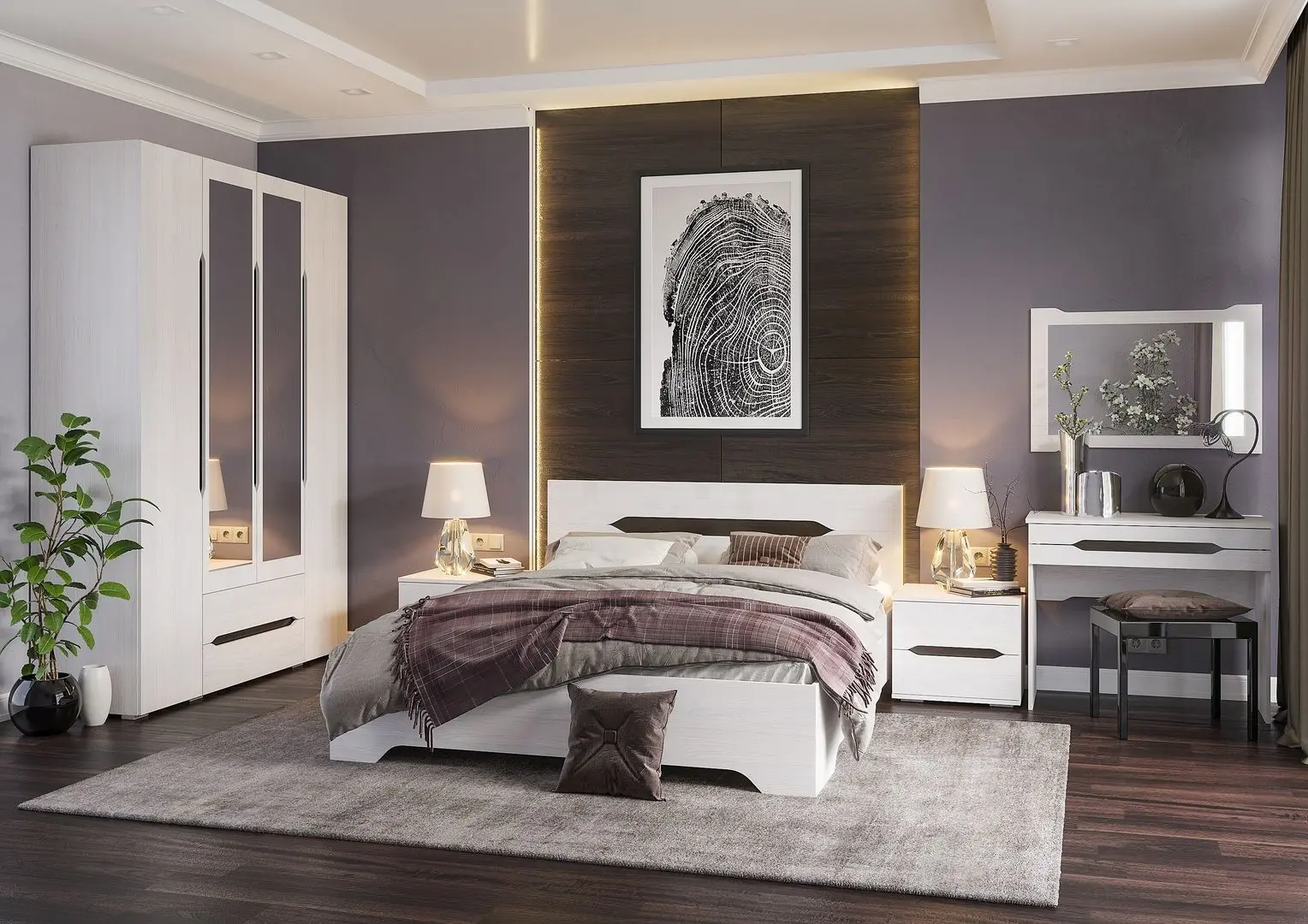 Кровать Стендмебель Валенсия КР 013 140x200 (Дуб Анкор Светлый) - 5