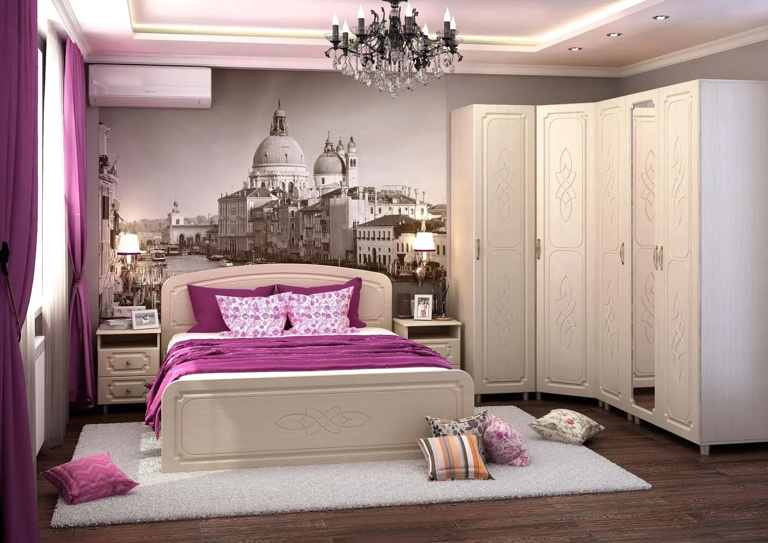 Pat Стендмебель Viktoriya КР 912 160x200 (Belfort Oak/Pearl) - 3