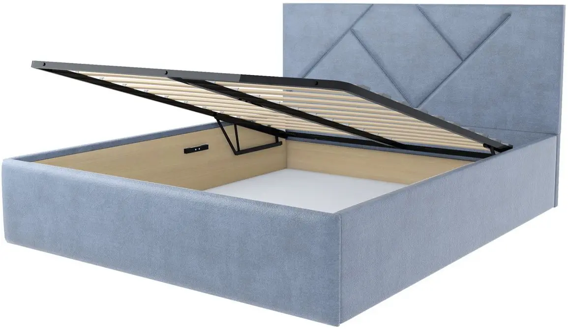 Кровать Stolline Лима 1.6 Серо-Голубой (с подъем. мех.) - 2