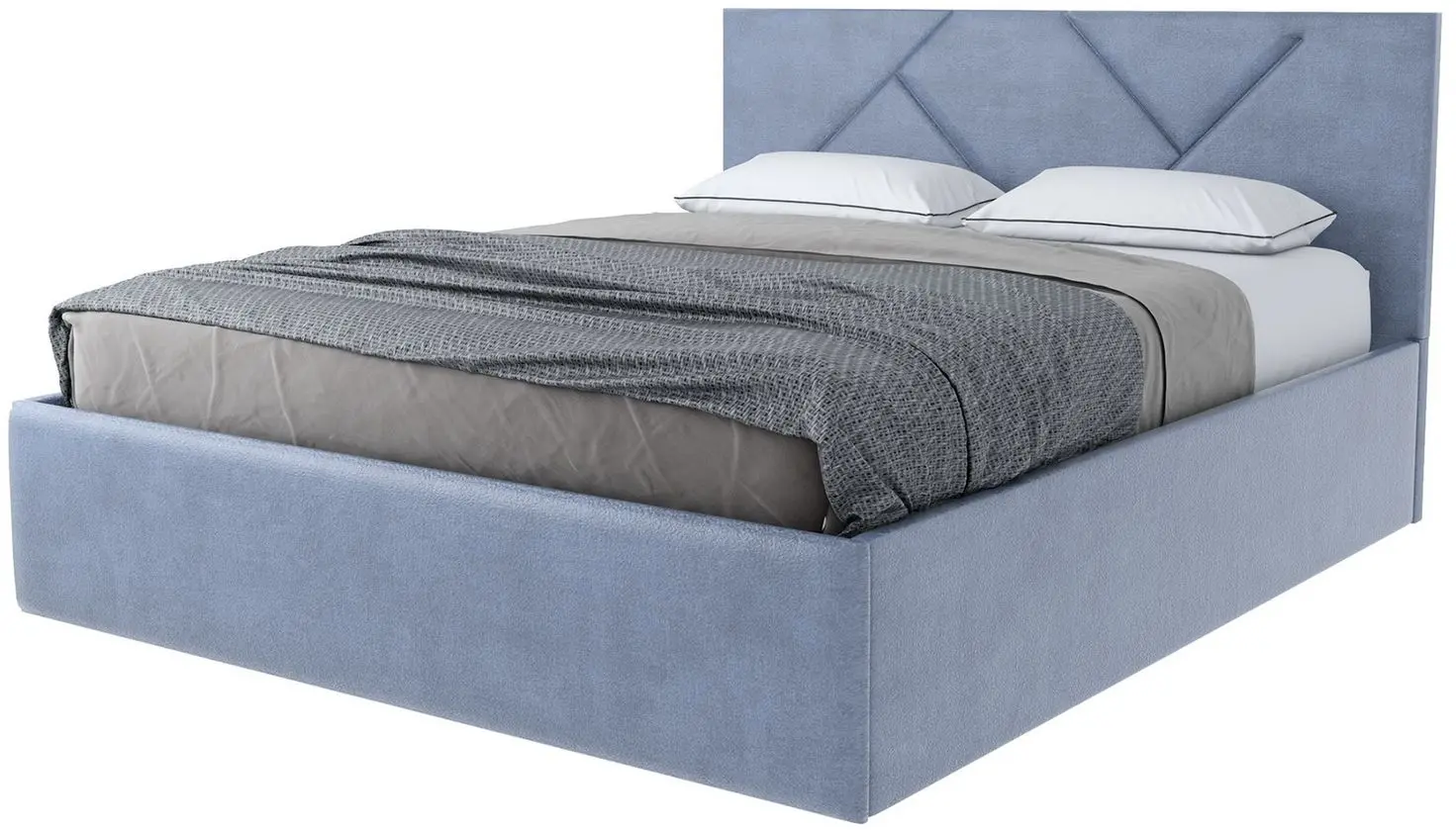 Кровать Stolline Лима 1.8 с подъем. мех. + матрас (Серо-Голубой)