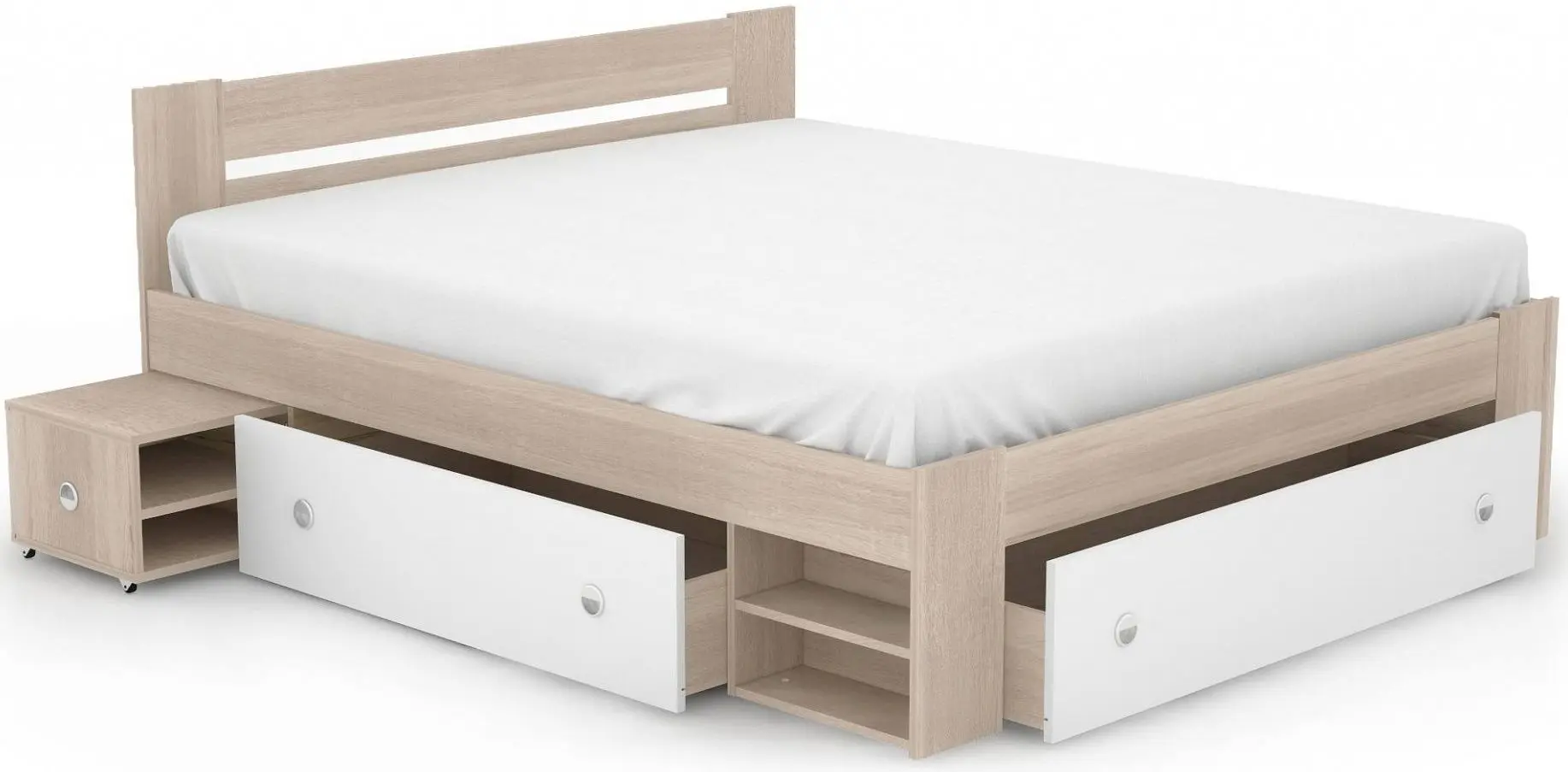 Кровать Stolline Стелла 180 (Дуб Сонома/Белый)