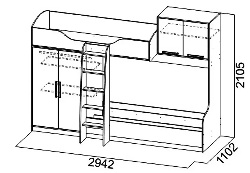Pat suprapus SV-Mebel Garvard 80x200 (Hickory Dark/White) - 2
