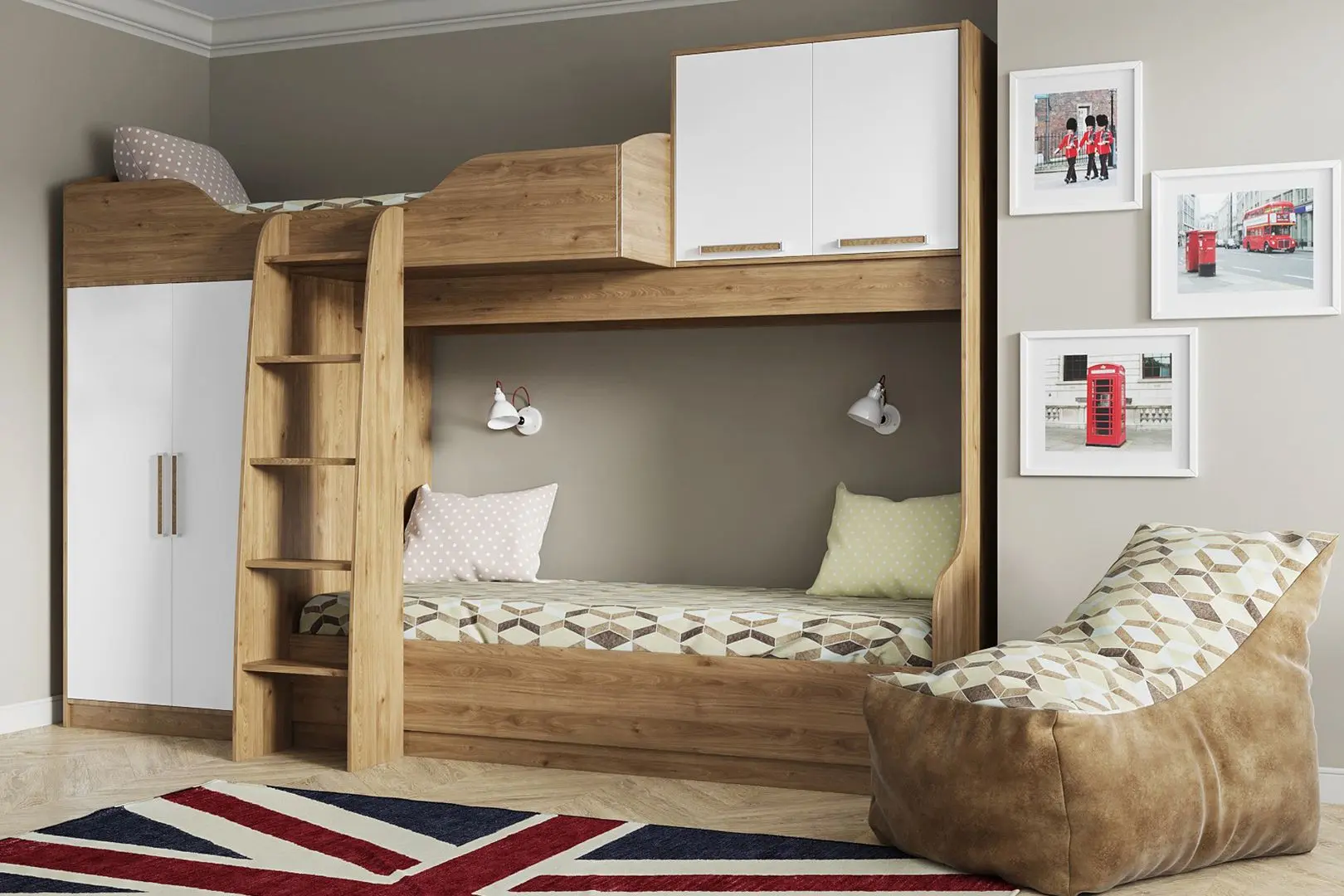 Pat suprapus SV-Mebel Garvard 80x200 (Hickory Dark/White) - 4