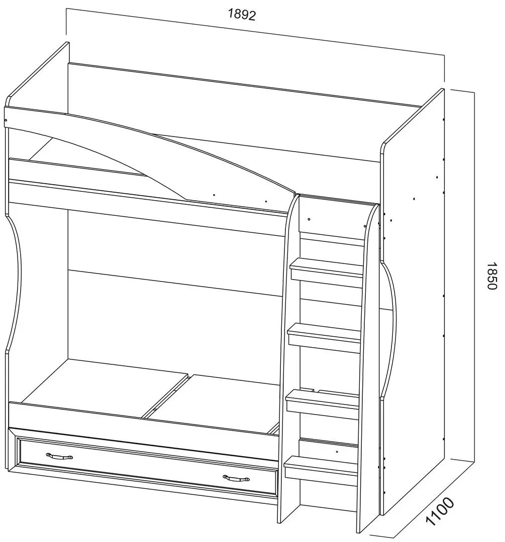 Pat supraetajat SV-Mebel Vega Seriya Nr.2 ДМ-16 80x186 (Pine Karelia) - 3