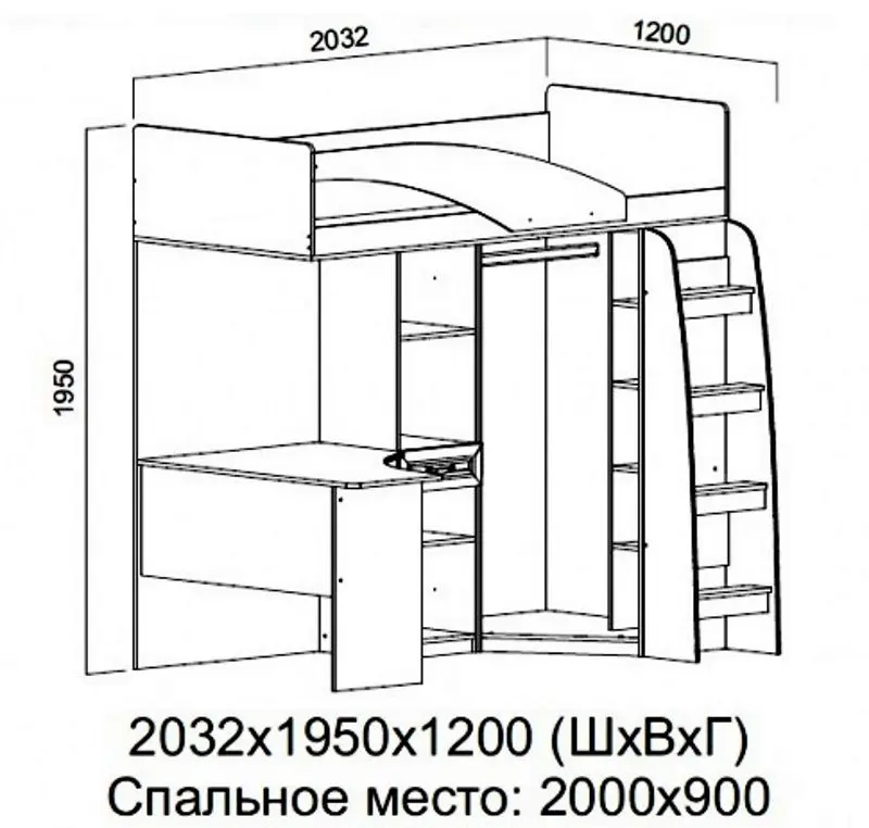 Pat-Mansarda SV-Mebel Gorod 90x200 (Ash Shimo Dark/Ash Shimo Light) - 2
