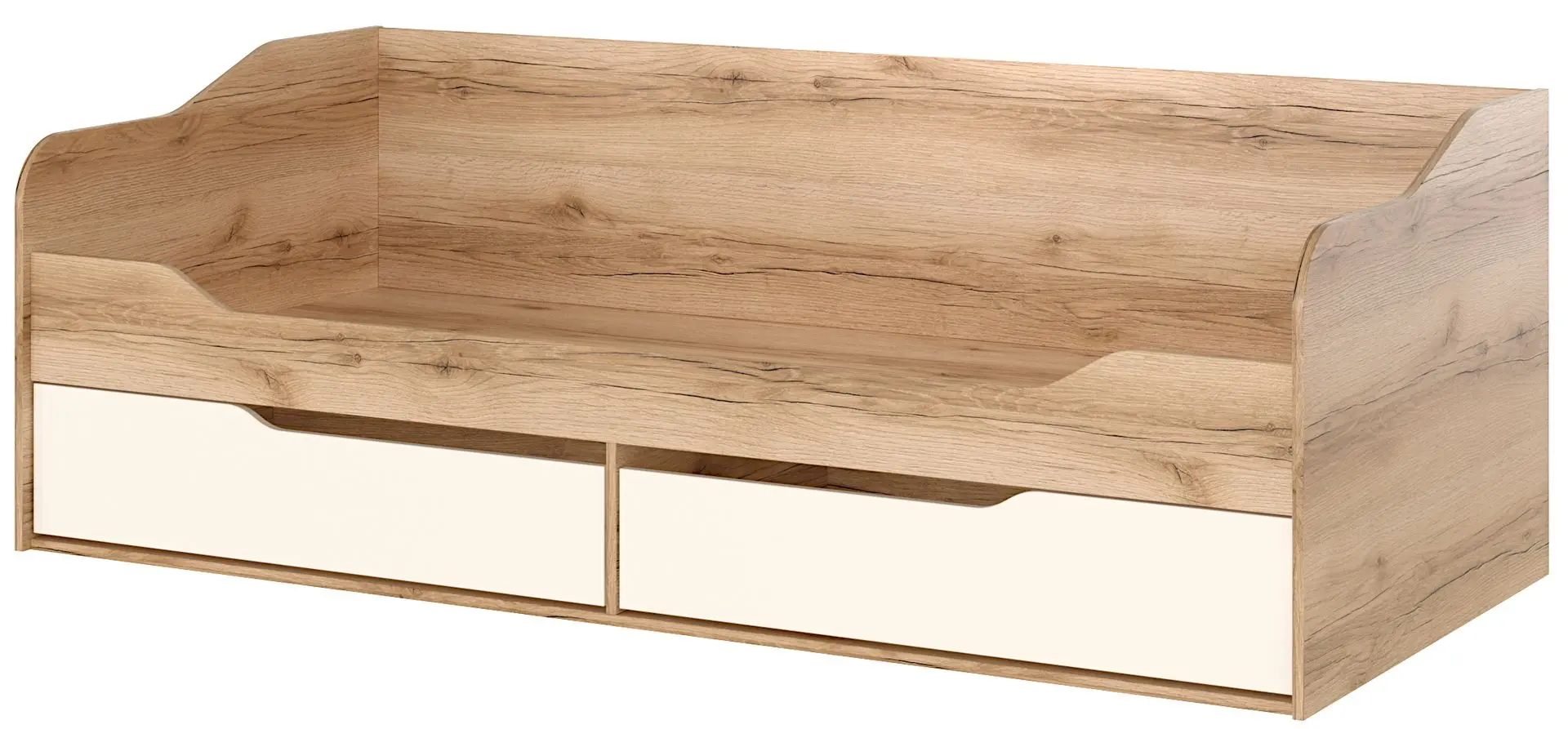 Pat-canapea cu sertare SV-Mebel Rio 1 90x200 (Delano Oak/White)